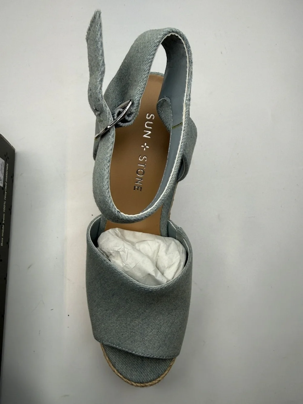 Sun + Stone Women's Fey Espadrille Platform Sandals Light Denim